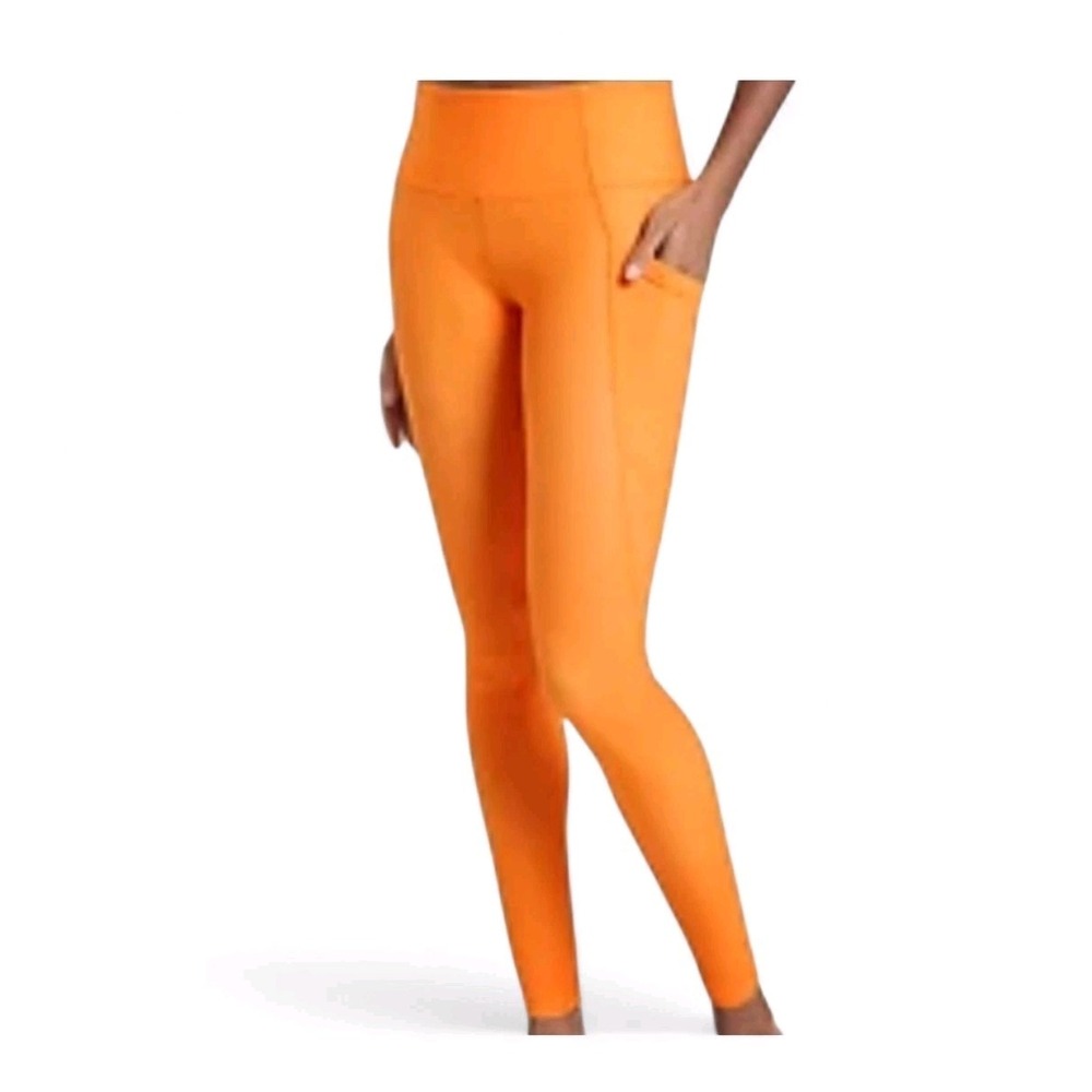 New Athleta Size XS Salutation Stash Pocket High Rise Full Length Tight Orange